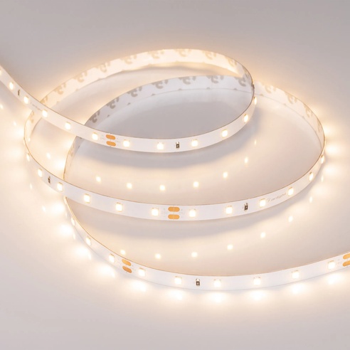 Лента светодиодная RT-A60-8mm 24V Warm3500 (4.8 W/m, IP20, 2835, 5m) (Arlight, Открытый)
