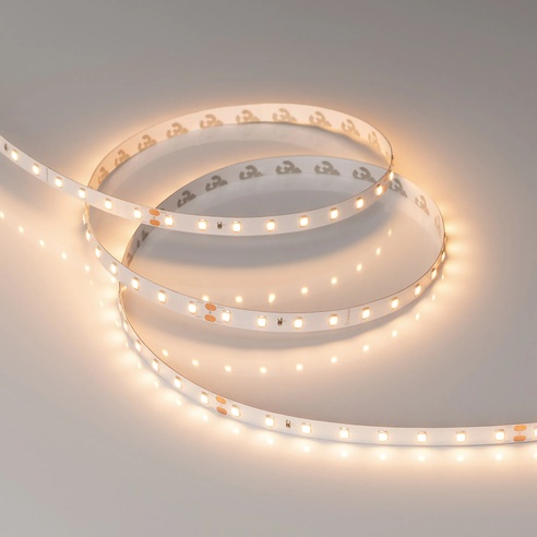 Лента светодиодная RT-A80-8mm 24V Warm3000 (6 W/m, IP20, 2835, 5m) (Arlight, высок.эфф.150 лм/Вт)