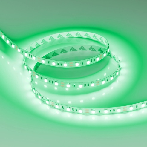 Лента светодиодная RT-B60-10mm 12V Green (14.4 W/m, IP20, 5060, 5m) (Arlight, 14.4 Вт/м, IP20)