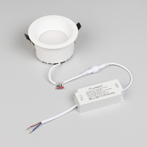 Светильник MS-DROP-BUILT-R105-14W Day4000 (WH, 85 deg, 230V) (Arlight, IP54 Металл, 5 лет)