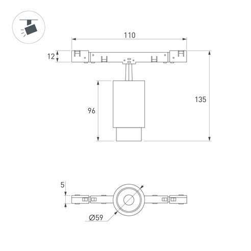Светильник MAG-MICROCOSM-SPOT-ZOOM-R59-12W Day4000 (BK, 20-60 deg, 24V) (Arlight, IP20 Металл, 5 лет)