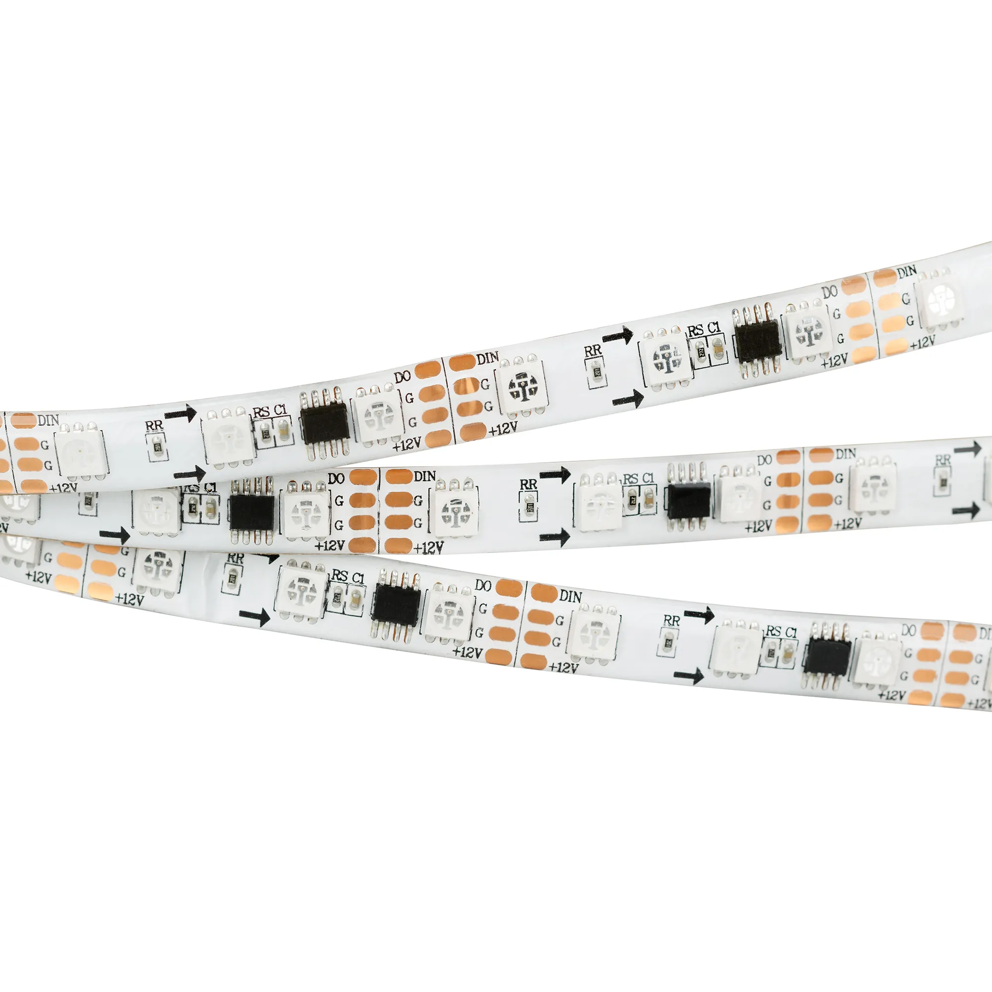 Лента светодиодная SPI-5000SE-5060-60 12V Cx3 RGB-Auto (10mm, 13.2W/m, IP65) (Arlight, Закрытый, IP65)