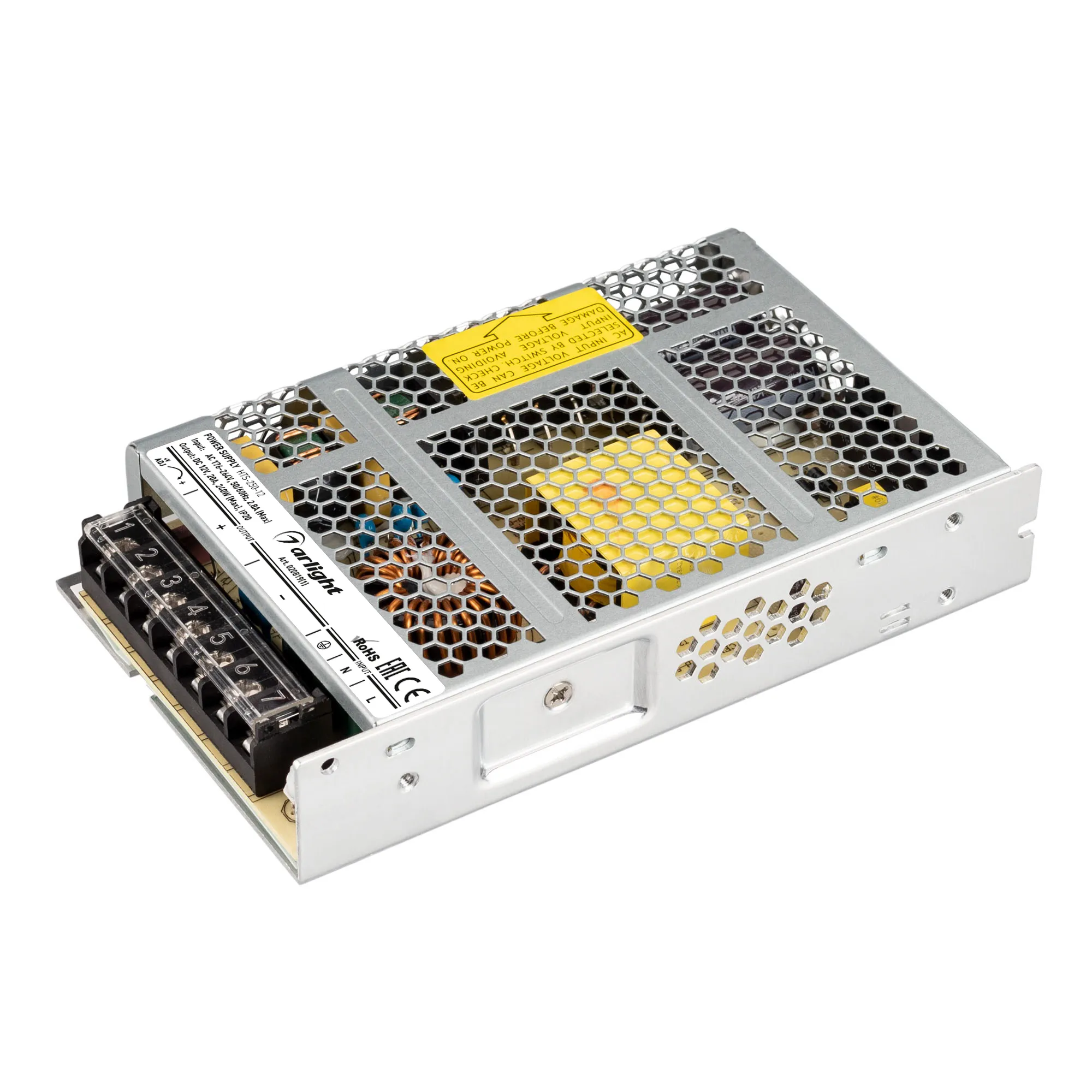 Блок питания HTS-250-12 (12V, 20A, 240W) (Arlight, IP20 Сетка, 3 года)
