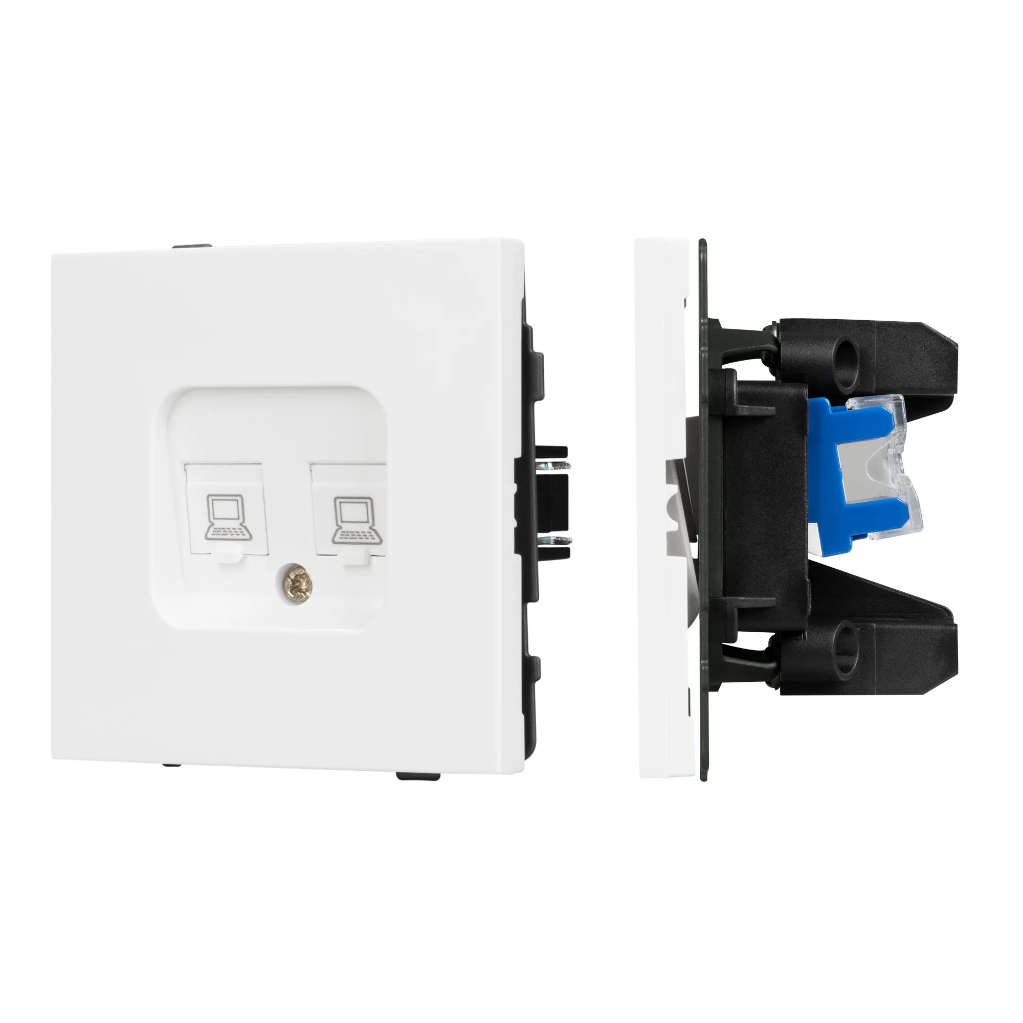 Механизм компьютерной розетки двойной SCT-TENDO-MPC2-PL-WH (RJ-45, CAT6) (Arlight, -) - изображение товара