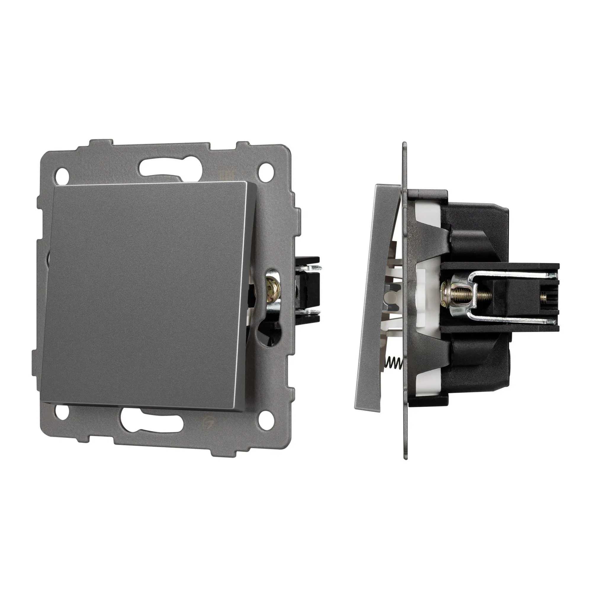 Механизм выключателя одноклавишный самовозвратный SWT-MKR1-PL-GR-V (250V, 10A) (Arlight, -) - изображение товара