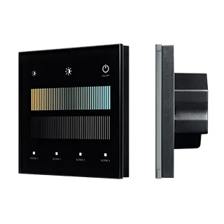 INTELLIGENT ARLIGHT Сенсорная панель SMART-DALI-301-11-1G-4SC-DT8 Черная (230V, встраиваемая, 2.4G) (IARL, IP20 Пластик, 5 лет) - изображение товара