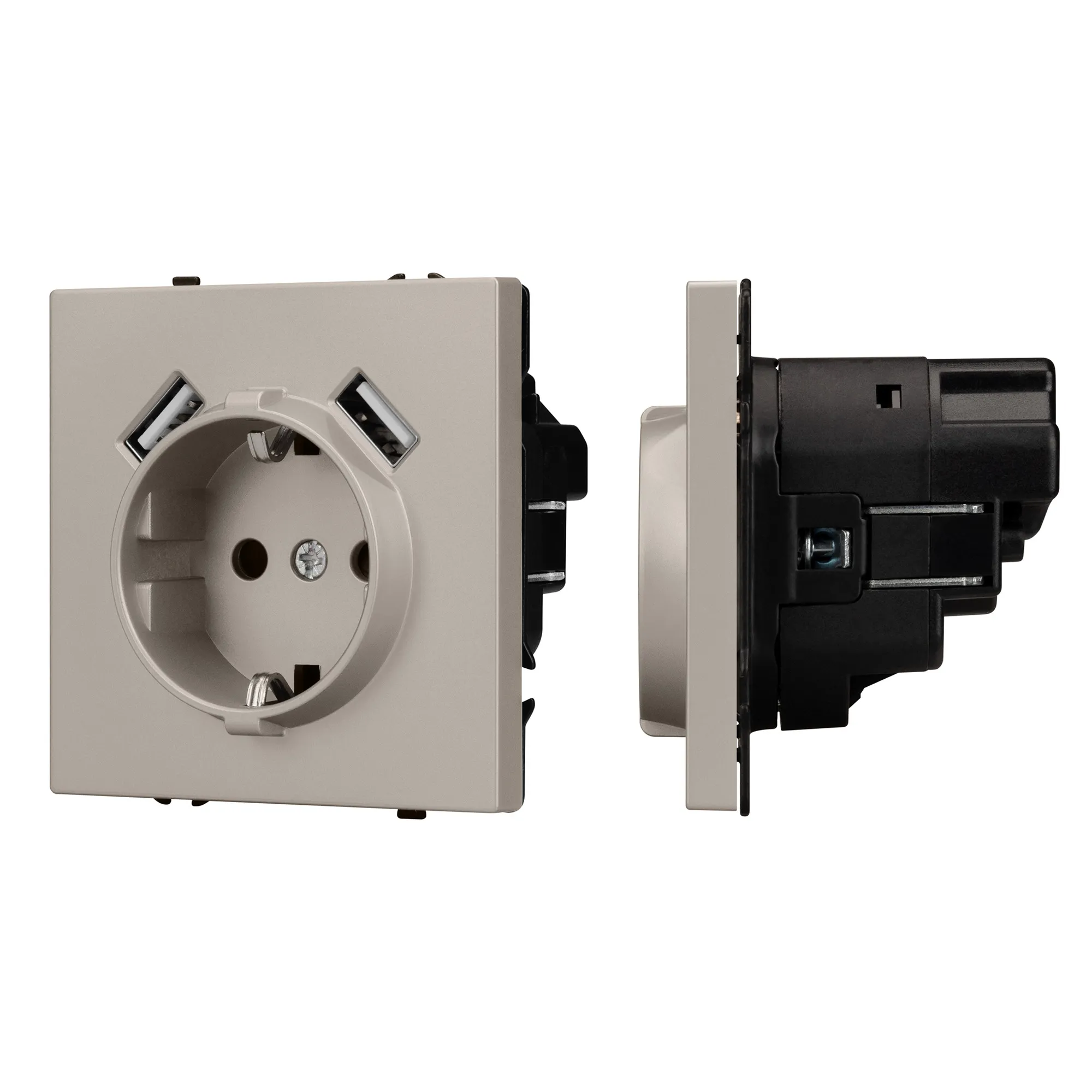 Механизм розетки с USB зарядкой SCT-NOBE-MUAA-SFPL-CA (230V, 16A) (Arlight, Кашемир) - изображение товара