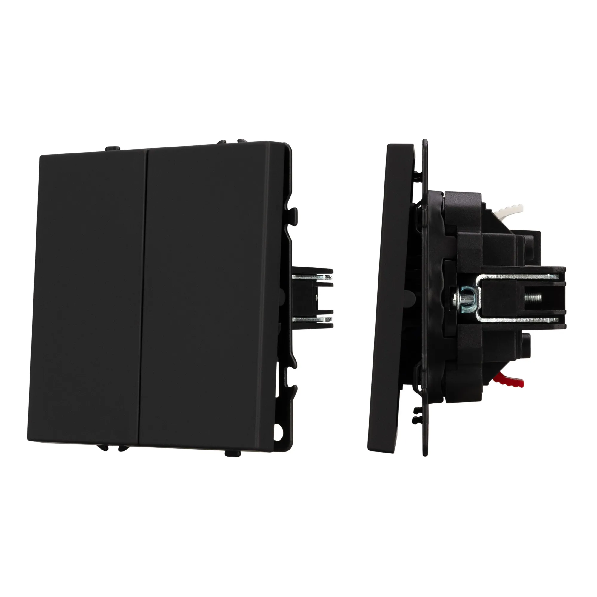 Механизм выключателя двухклавишный непроходной SWT-NOBE-MK02-SFPL-BK (230V, 10A) (Arlight, -) - изображение товара