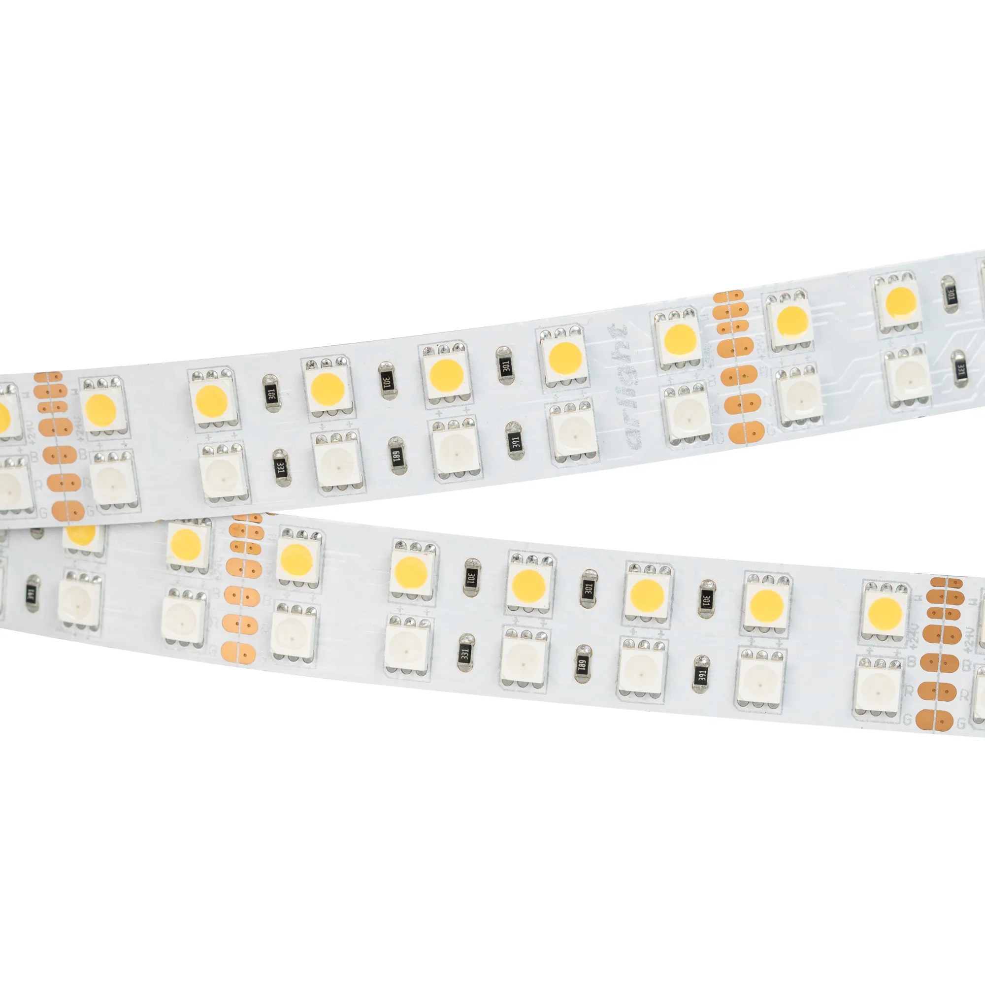 Лента RT 2-5000 24V RGB-Warm 2x2 (5060, 720 LED, LUX) (Arlight, 32 Вт/м, IP20)