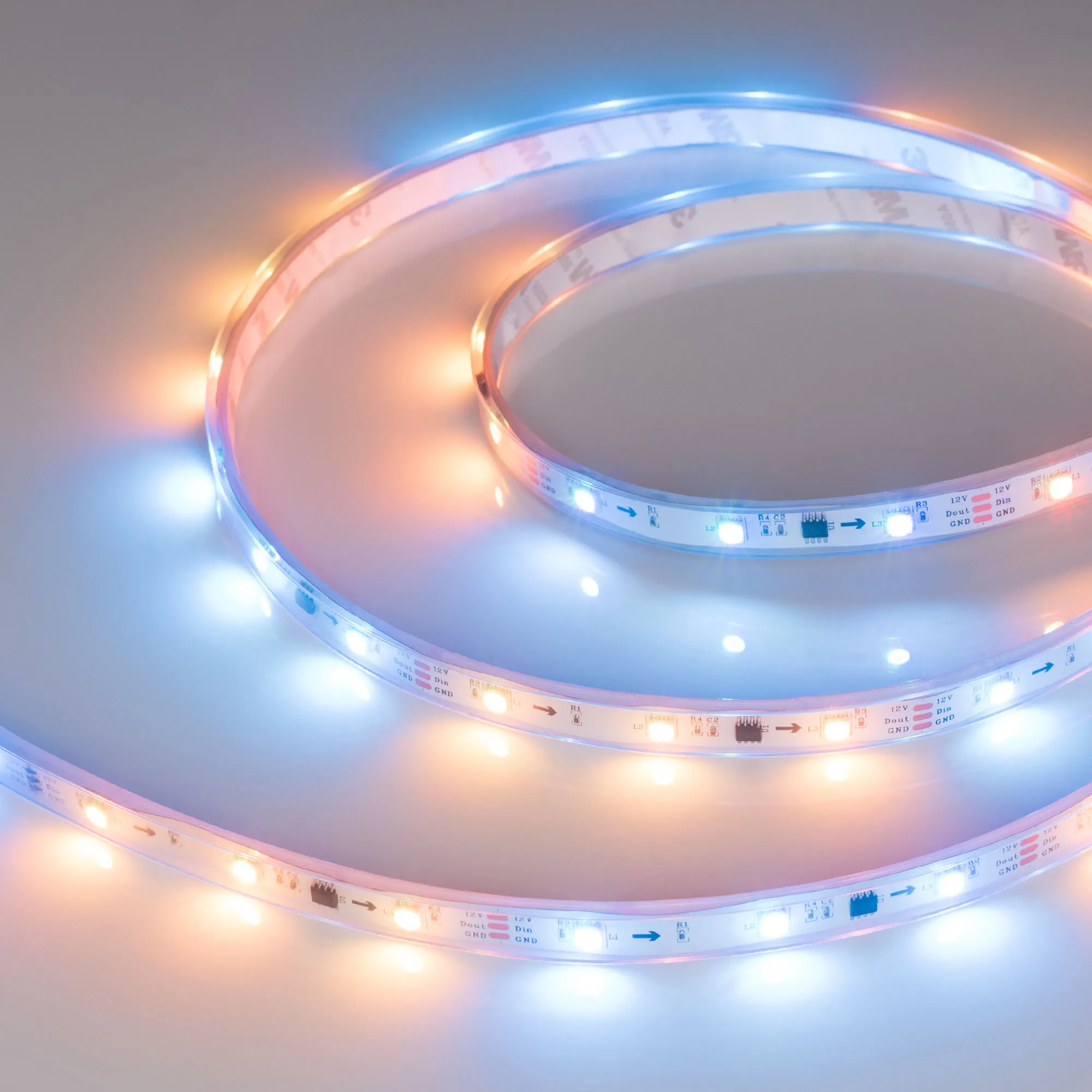 Лента светодиодная герметичная SPI-P-B30-12mm 12V RGB-PX3 (7.2W/m, IP66, 5060, 5m) (Arlight, бегущий огонь)