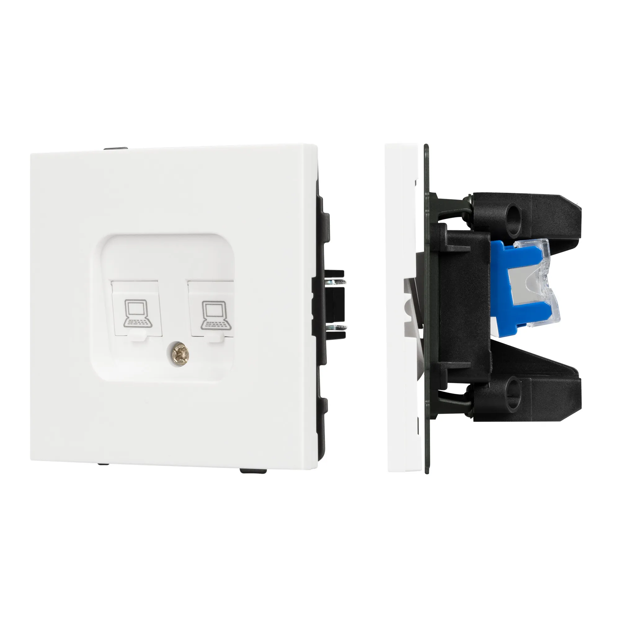 Механизм компьютерной розетки двойной SCT-TENDO-MPC2-SFPL-WH (RJ-45, CAT6) (Arlight, -) - изображение товара