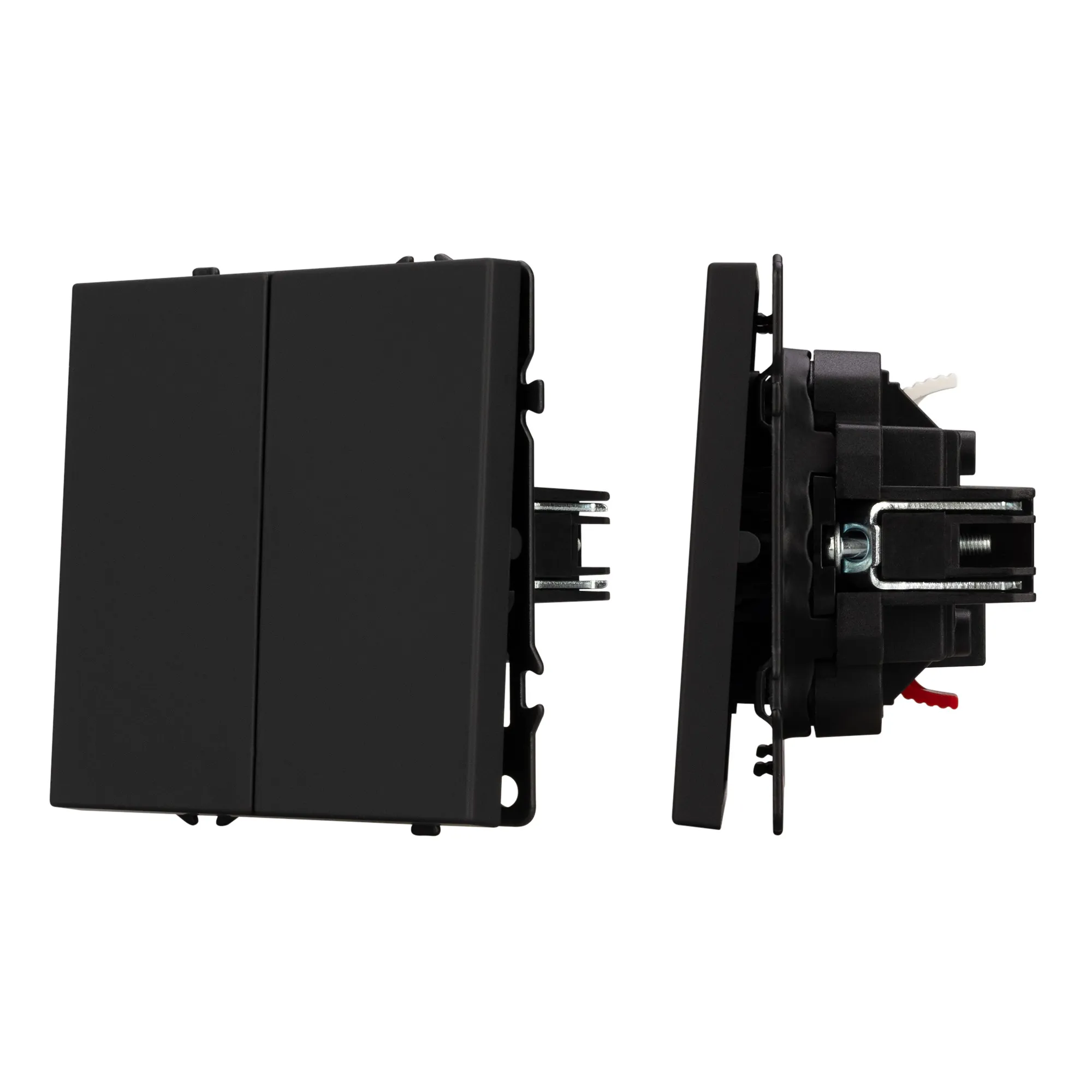 Механизм выключателя двухклавишный проходной SWT-NOBE-MKP2-SFPL-BK (230V, 10A) (Arlight, -) - изображение товара