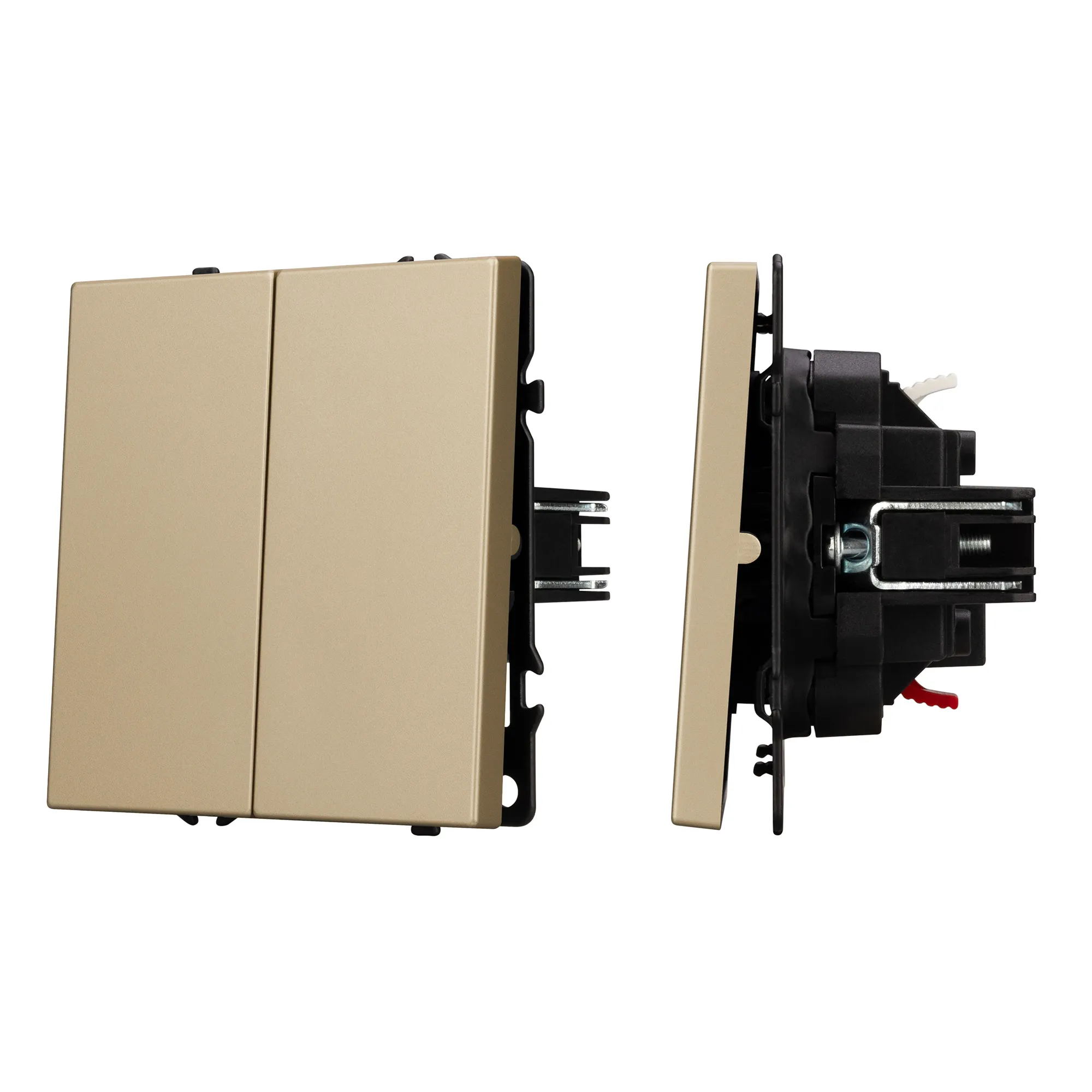 Механизм выключателя двухклавишный проходной SWT-NOBE-MKP2-SFPL-GD (230V, 10A) (Arlight, -) - изображение товара