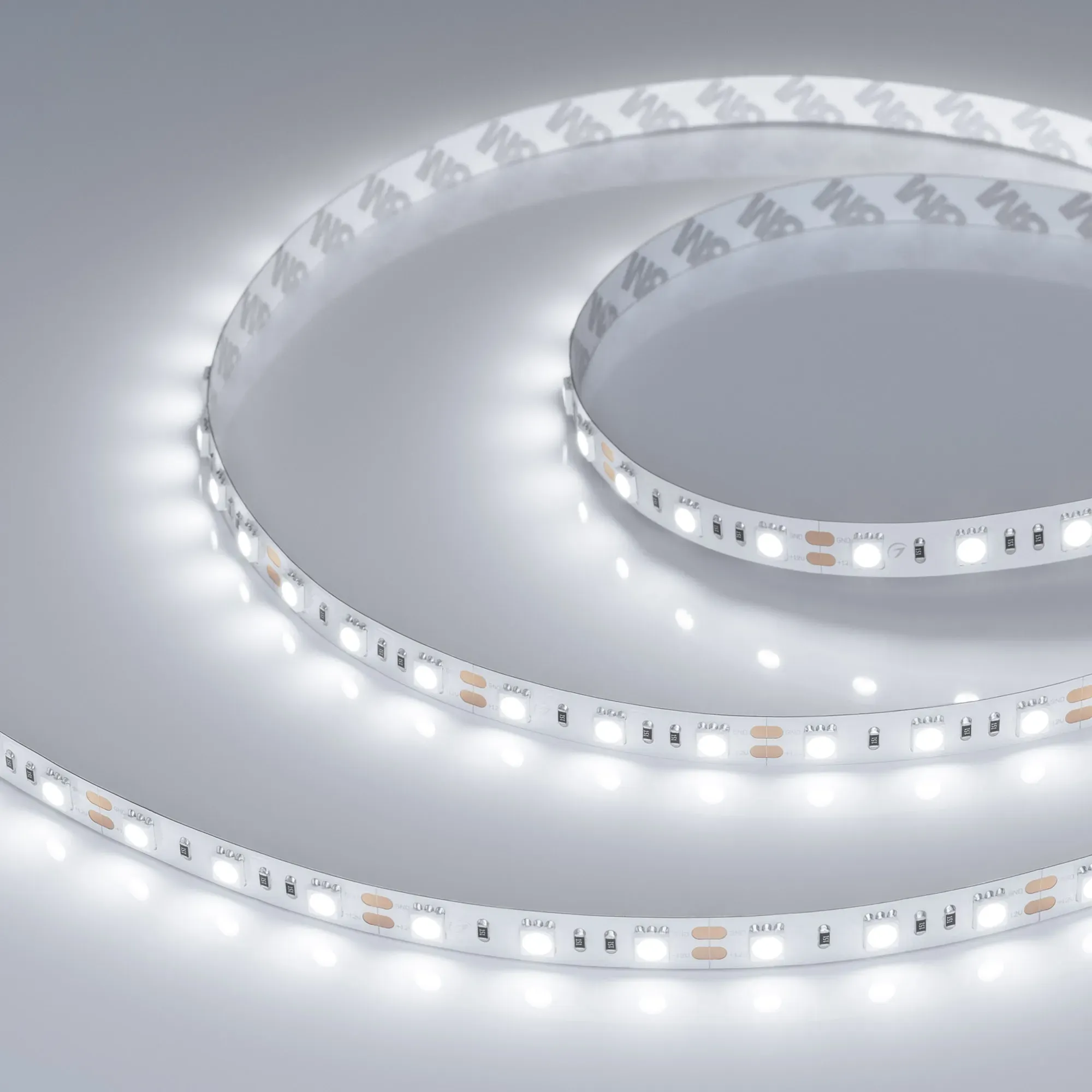 Лента светодиодная RT-B60-10mm 12V White6000 (14.4 W/m, IP20, 5060, 5m) (Arlight, 14.4 Вт/м, IP20) - изображение товара