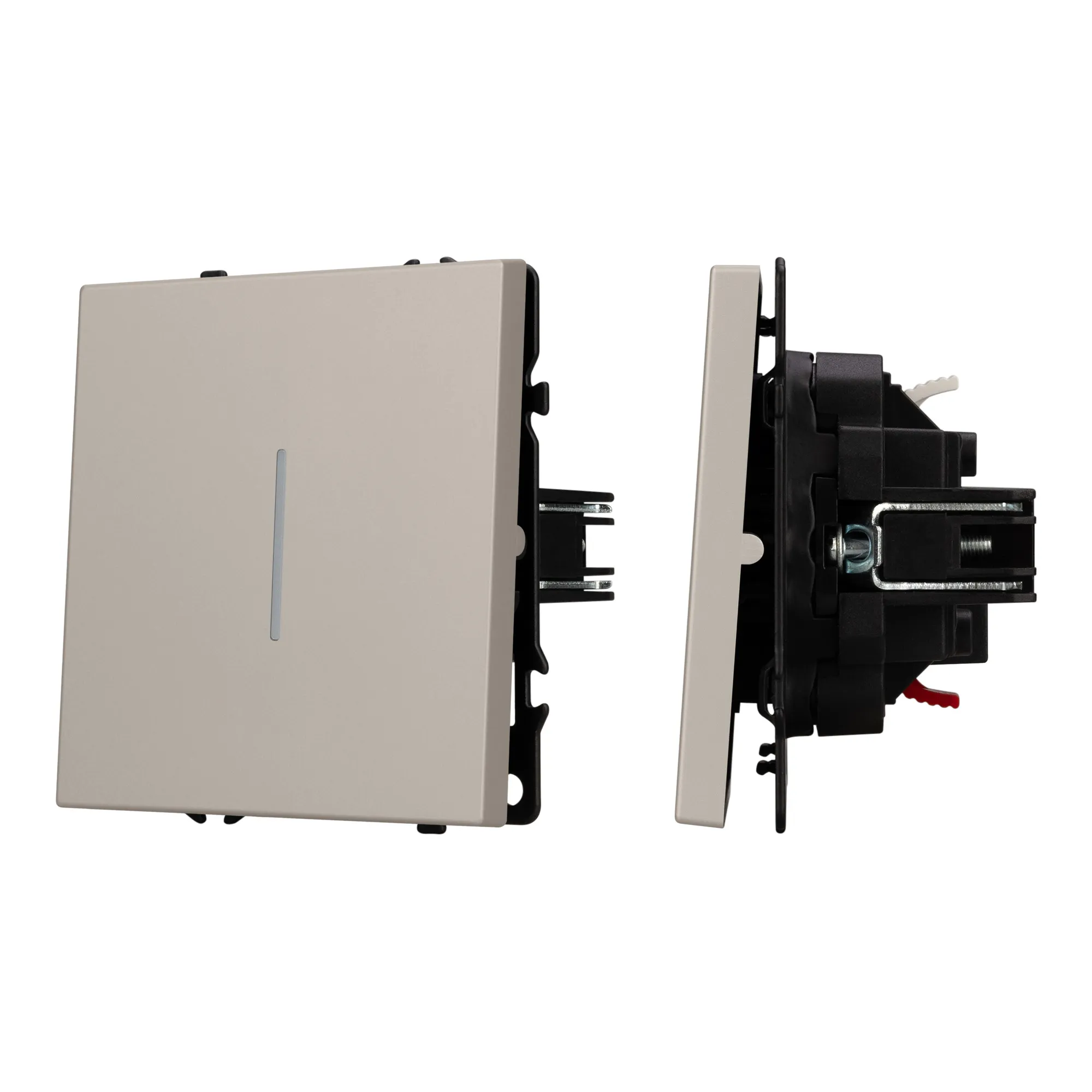 Механизм выключателя одноклавишный проходной LED SWT-NOBE-MKP1-SFPL-L-CA (230V, 10A) (Arlight, Кашемир) - изображение товара